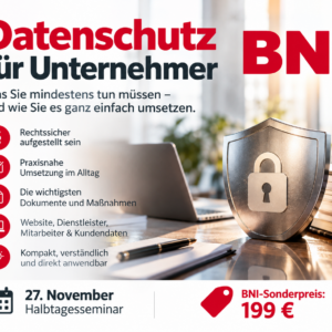 Datenschutz Seminar für Unternehmer am 27. November 2026